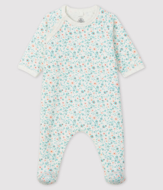 Baby molton slaappak met bloemenprint wit MARSHMALLOW/wit MULTICO
