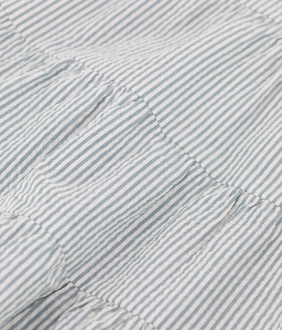 Robe rayée en seersucker bio bébé bleu BRUT/blanc MARSHMALLOW