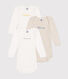Lot de 3 bodies manches longues message en coton bébé