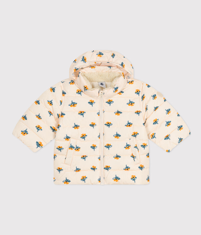 Bedrukt babyjack met oprolbare capuchon wit AVALANCHE/ MULTICO