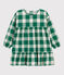 Robe à carreaux manches longues en flanelle enfant fille MATCHA/ AVALANCHE