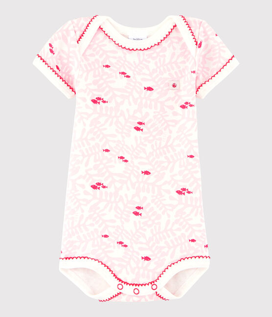 Body manches courtes bébé fille blanc MARSHMALLOW/blanc MULTICO