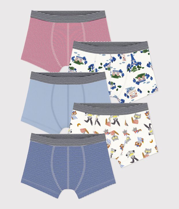 Lot de boxers enfant en coton imprim&eacute; multicouleur