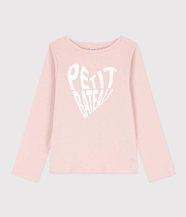 T-shirt met lange mouwen uit katoen voor meisjes roze