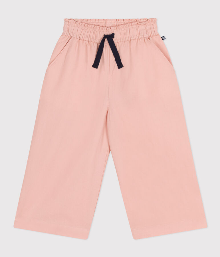 Pantalon large en toile de coton enfant fille rose