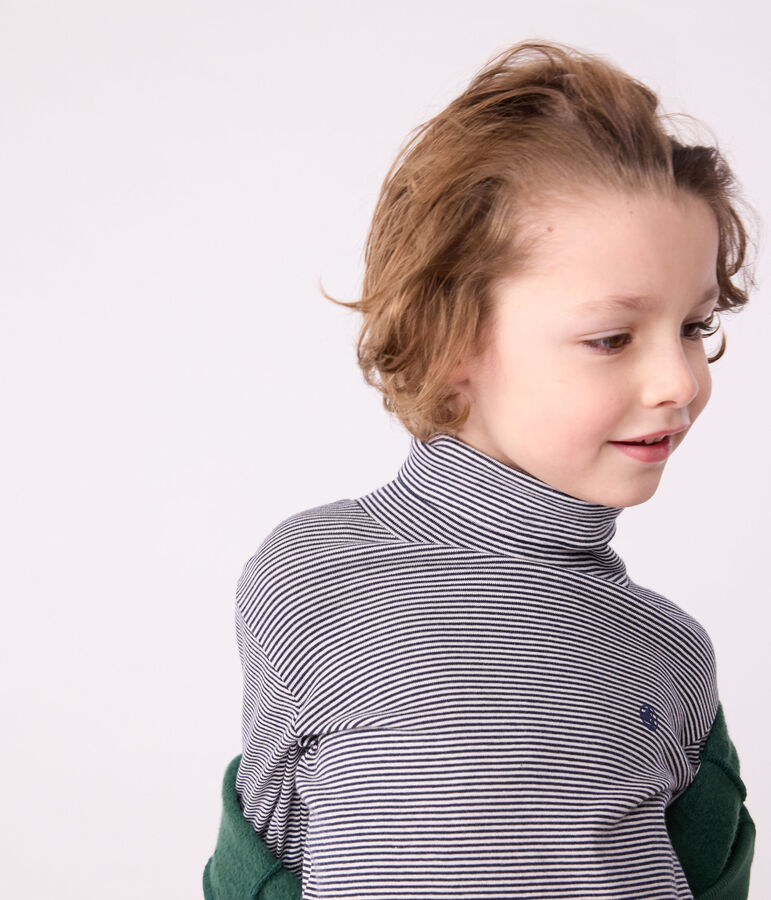 Gestreepte coltrui voor jongens/meisjes in katoen blauw/wit