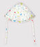 Chapeau bob bébé en bouclette éponge en coton biologique blanc MARSHMALLOW/blanc MULTICO