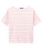 Damesmarinetrui met korte mouwen uit jersey wit MARSHMALLOW/roze BABYLONE