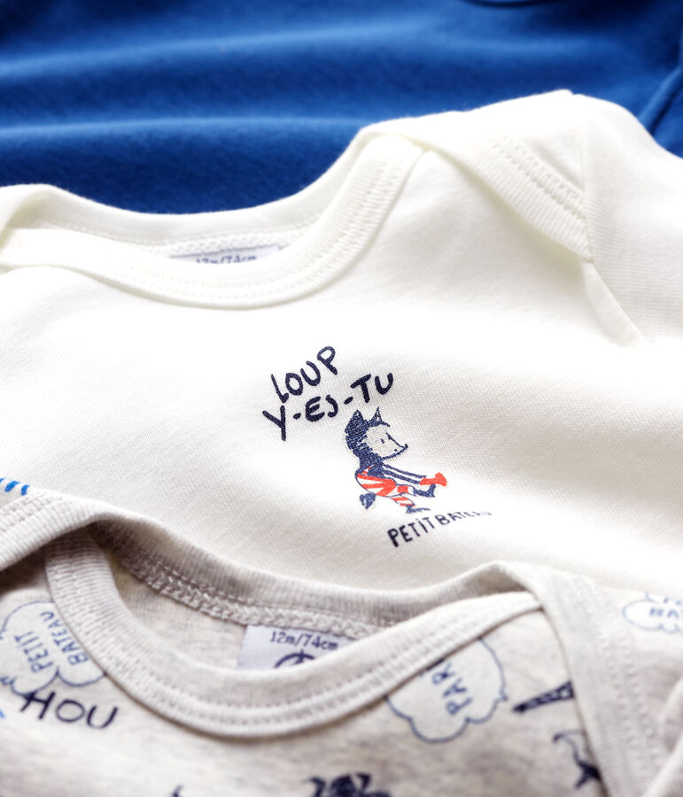 Lot de 3 bodies manches longues en coton biologique multicouleur