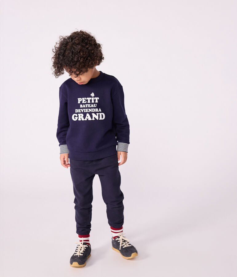 Katoenen sweatshirt met print voor kinderen blauw