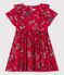 Robe manches courtes en popeline enfant fille rouge TERKUIT/blanc MULTICO