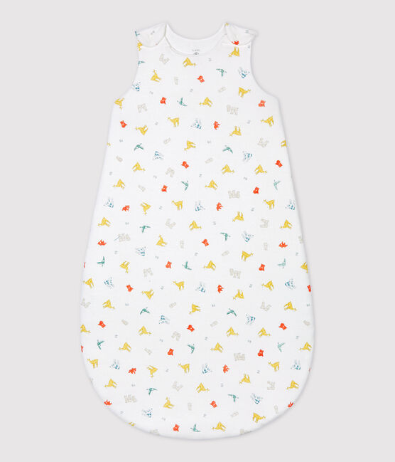 Gigoteuse bébé imprimé animaux colorés en coton biologique blanc MARSHMALLOW/blanc MULTICO