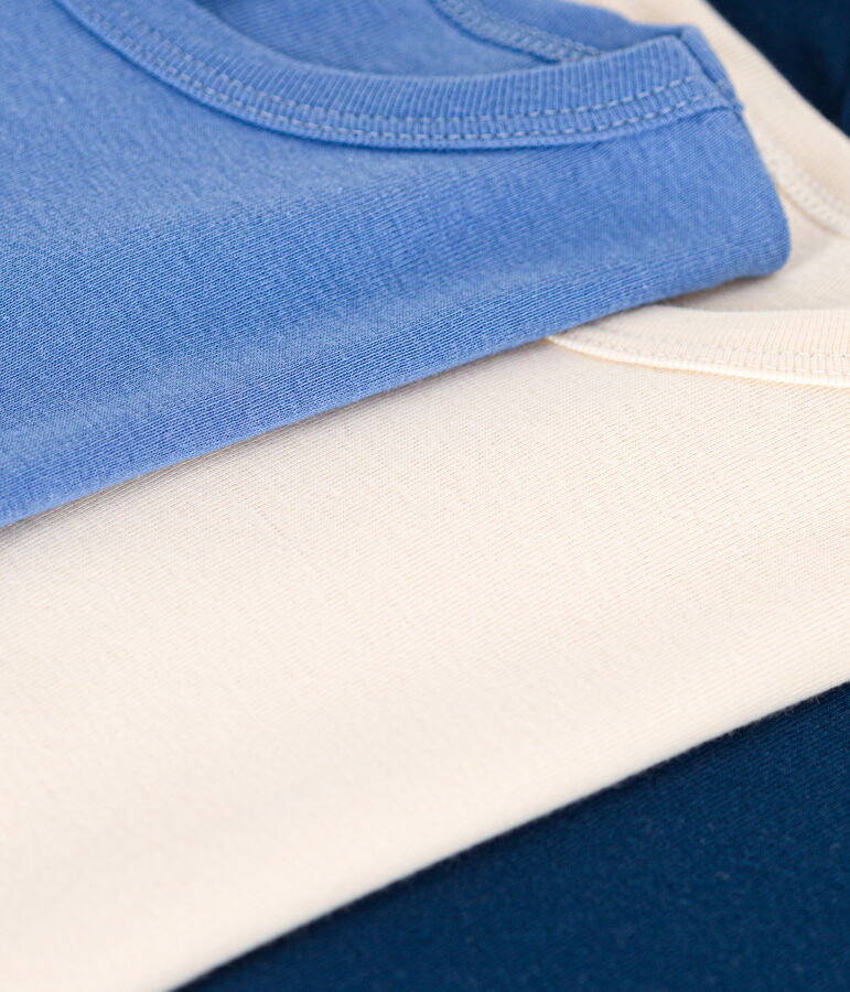 Setje met 3 basic katoenen T-shirts met lange mouw voor kinderen multicouleur