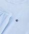 Korte katoenen kinderpyjama met streepjes blauw EDNA/wit MARSHMALLOW