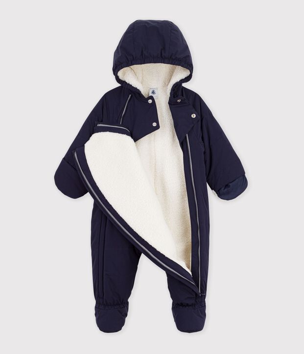 Combipilote b&eacute;b&eacute; en polyester et sa doublure en sherpa bleu marine