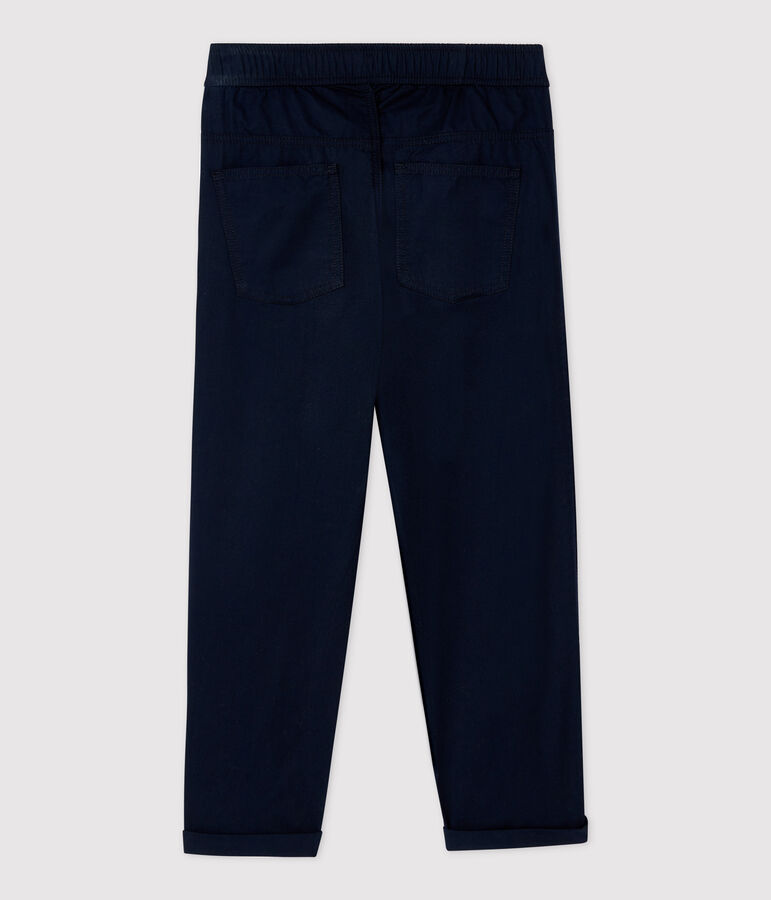 Pantalon regular en serge de coton enfant gar&ccedil;on bleu