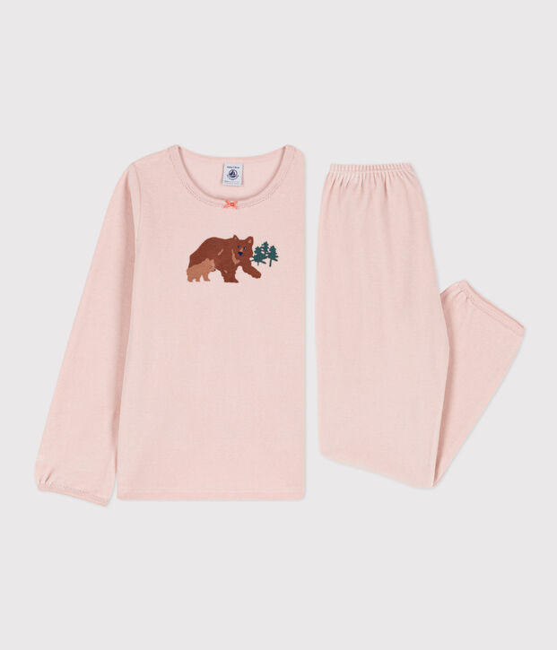 Fluwelen meisjespyjama roze