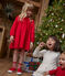 Robe manches longues en velours uni enfant fille rouge CORRIDA