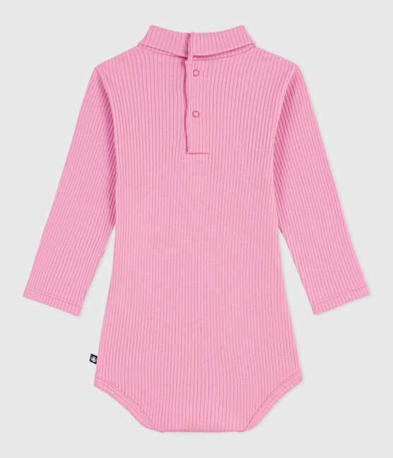 Effen katoenen babybody met rolkraag BOUDOIR