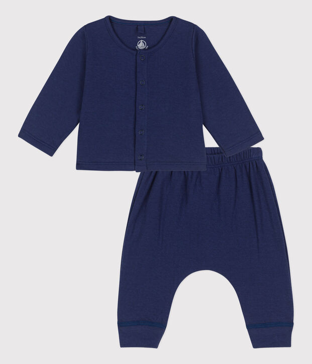 Set met 2 stuks in biologisch tubic voor baby's blauw