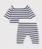 Ensemble b&eacute;b&eacute; en tricot &agrave; rayures bleu/bleu