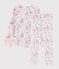 Pyjama imprimé jungle petite fille en coton blanc MARSHMALLOW/blanc MULTICO