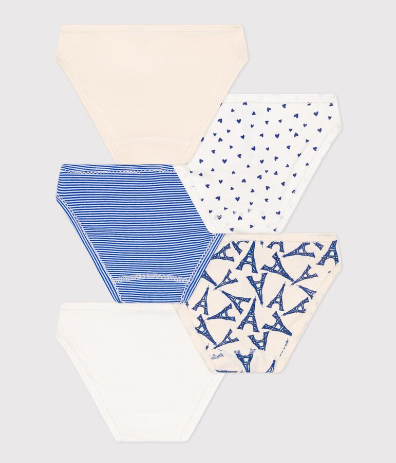 Set van 5 katoenen meisjesslips Paris multicouleur