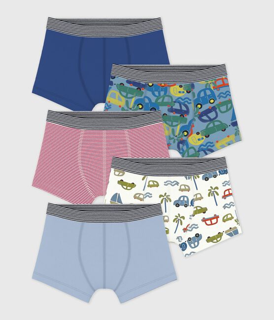 Setje met katoenen boxershorts met autootjesprint voor kinderen variante 1