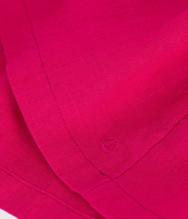 Robe sans manche en lin b&eacute;b&eacute; rose vif
