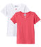 Set van 2 meisjes-T-shirts met korte mouwen wit LOT