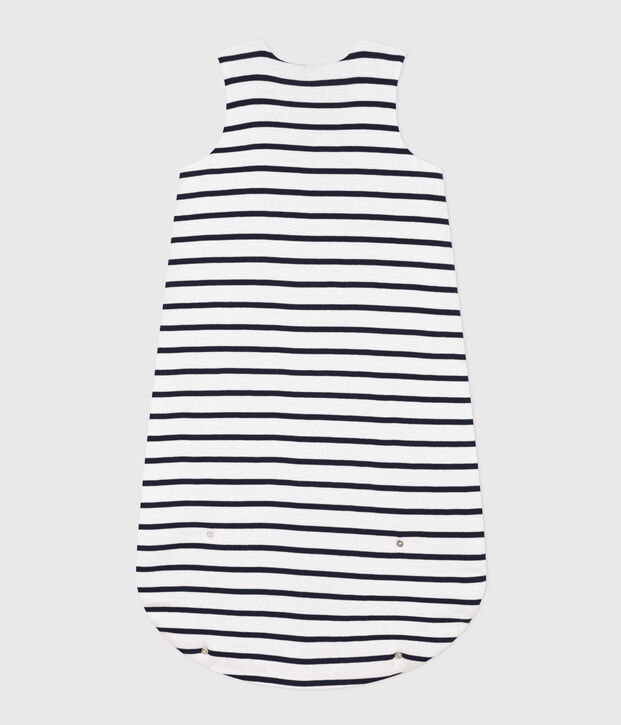Katoenen trappelzakje met strepen TOG 2 wit/blauw