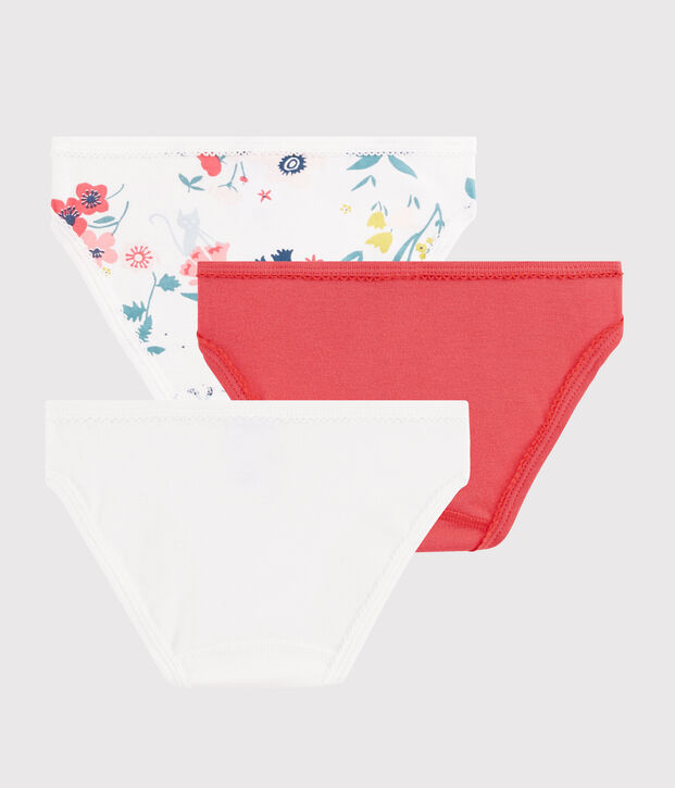 Set van 3 meisjesonderbroeken met bloemenprint multicouleur