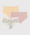 Set van 3 katoenen slips met hoge taille en bloemenprint voor kinderen variante 1