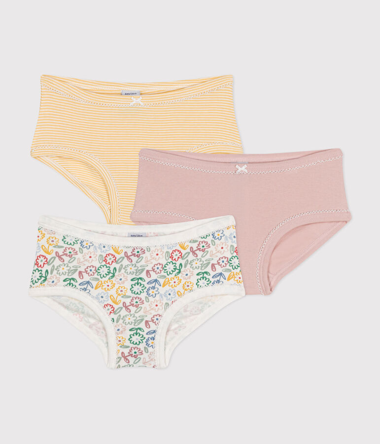 Set van 3 katoenen slips met hoge taille en bloemenprint voor kinderen multicouleur