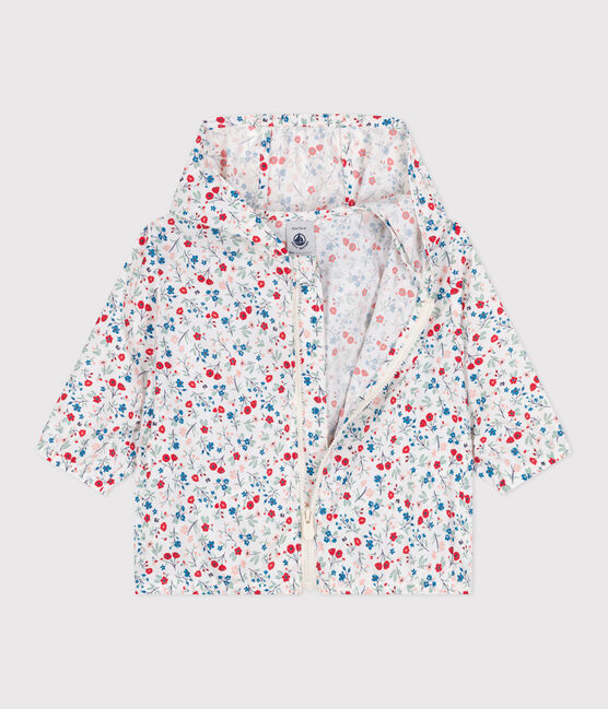 Babywindjack met uv-bescherming en bloemenprint in polyester wit MARSHMALLOW/wit MULTICO