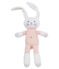 Uniseks konijnknuffel met rammelaar voor baby's roze ROSAKO/wit MARSHMALLOW