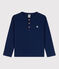 Tee-shirt manches longues en coton enfant garçon bleu MEDIEVAL