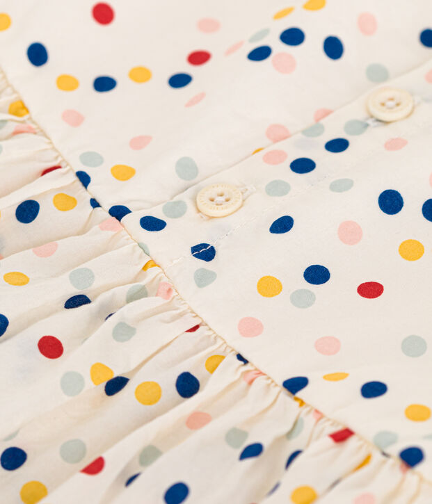 Robe sans manche en popeline b&eacute;b&eacute; blanc/multicouleur