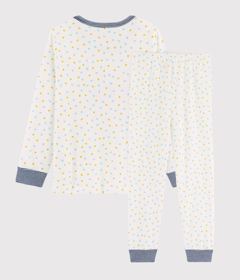 Kinderpyjama van ribtricot met tijgermotief wit MARSHMALLOW/wit MULTICO