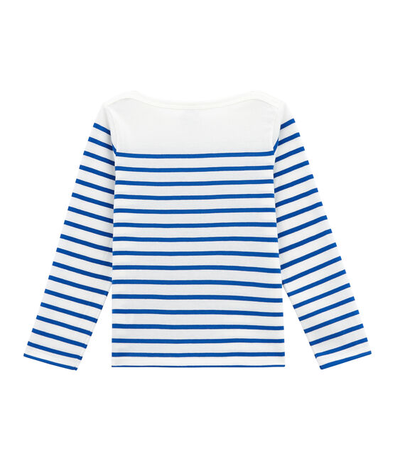 Creatief marinetruitje voor jongens wit MARSHMALLOW/blauw PERSE