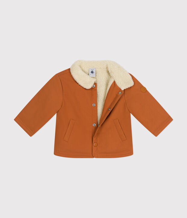 Veste courte doubl&eacute;e sherpa b&eacute;b&eacute; marron