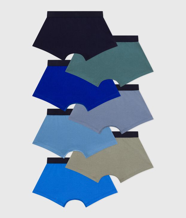 Lot de boxers enfant en coton uni multicouleur