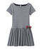 Meisjesjurk met milleraies-strepen blauw SMOKING/wit LAIT