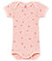 Body met korte mouwen voor babymeisjes roze JOLI/wit MULTICO