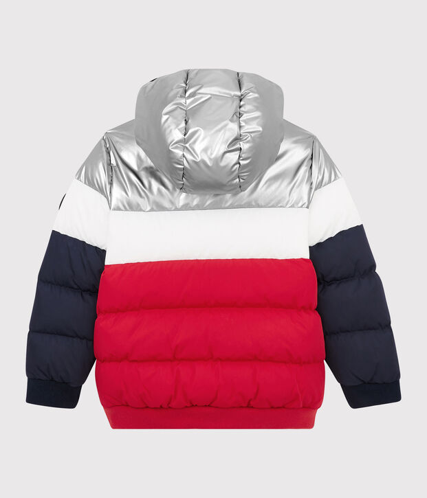 Donsjack kinderen jongens blauw/rood/wit
