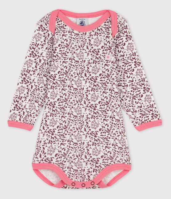 Body manches longues bébé fille rouge OGRE/blanc MARSHMALLOW