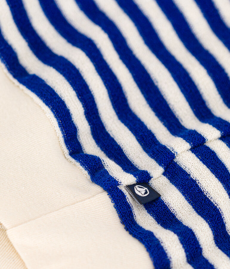 Sweatshirt  in badstof voor baby's blauw/ecru