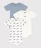 Lot de bodies manches courtes en coton imprim&eacute; baleine b&eacute;b&eacute; multicouleur
