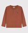 Tee-shirt manches longues en coton enfant garçon marron CINA