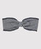 Bandeau bébé marinière en coton biologique. bleu SMOKING/blanc MARSHMALLOW